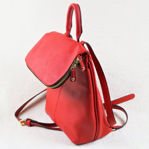 !! HP !! NWT STEVE MADDEN Red London Flap Backpack - Picture 3 of 8
